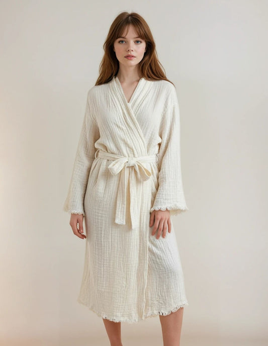 Lucky Cat Colorful Handmade Cotton Kimono Robe