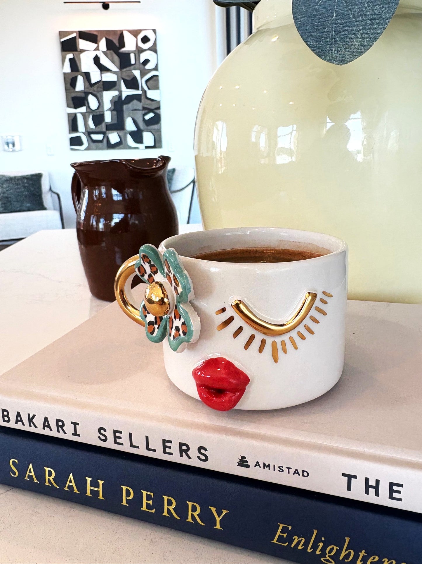 Leo Girl 24K Gold Handmade Ceramic Coffee & Tea Cup