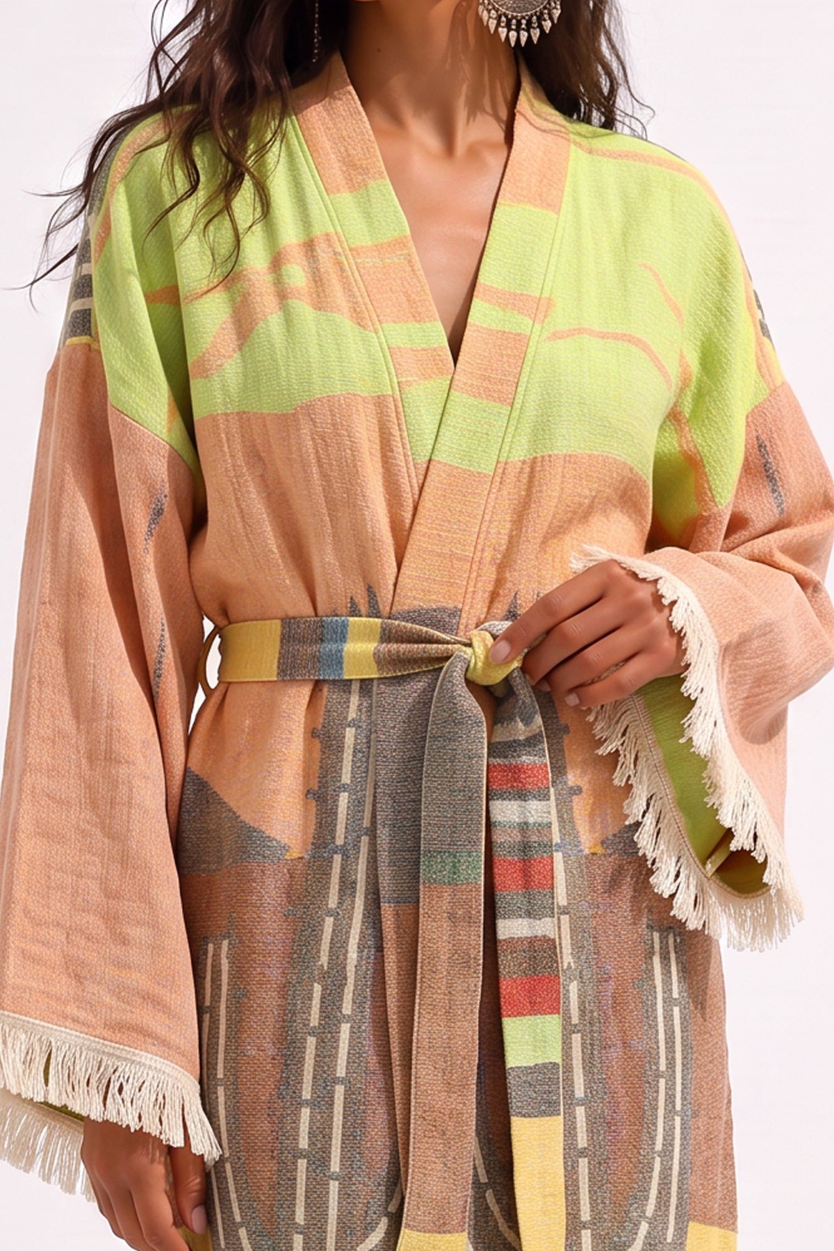 Doria Cactus Handwoven Jacquard Festival Robe