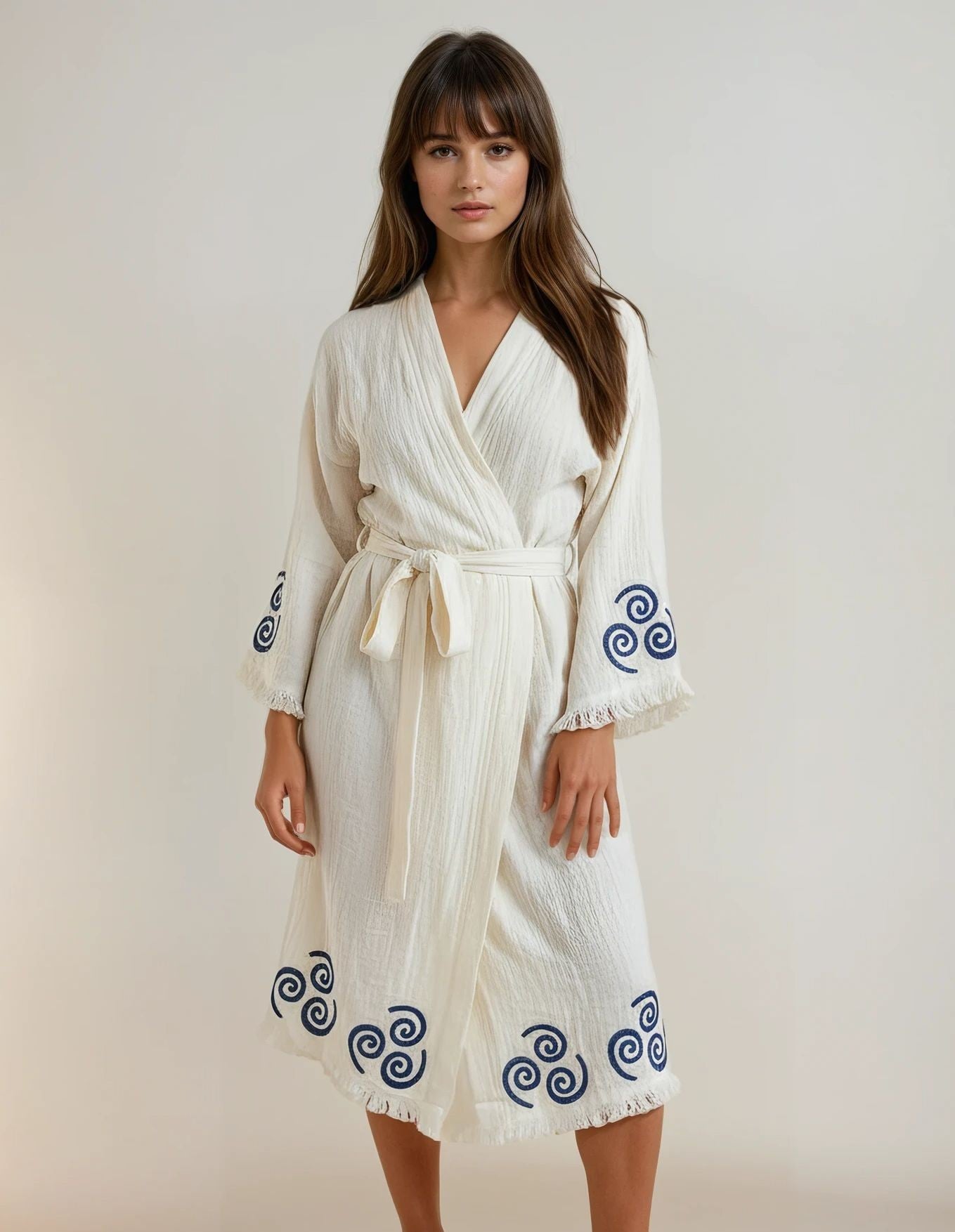 Blue Spirit Indigo Pattern Handmade Cotton Kimono Robe