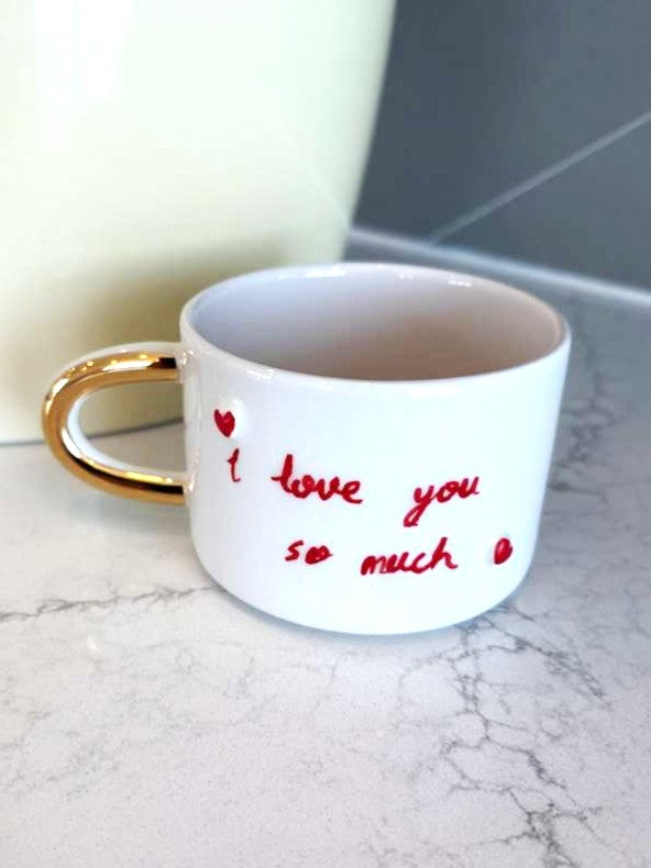 Austin “Love You So Much” 24K Gold Handmade Ceramic Coffee & Tea Mug
