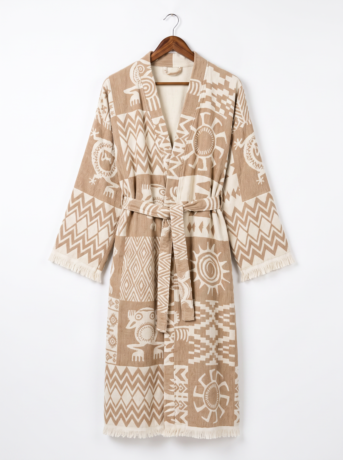 Fiora Premium Turkish Cotton Bath Robe - Beige