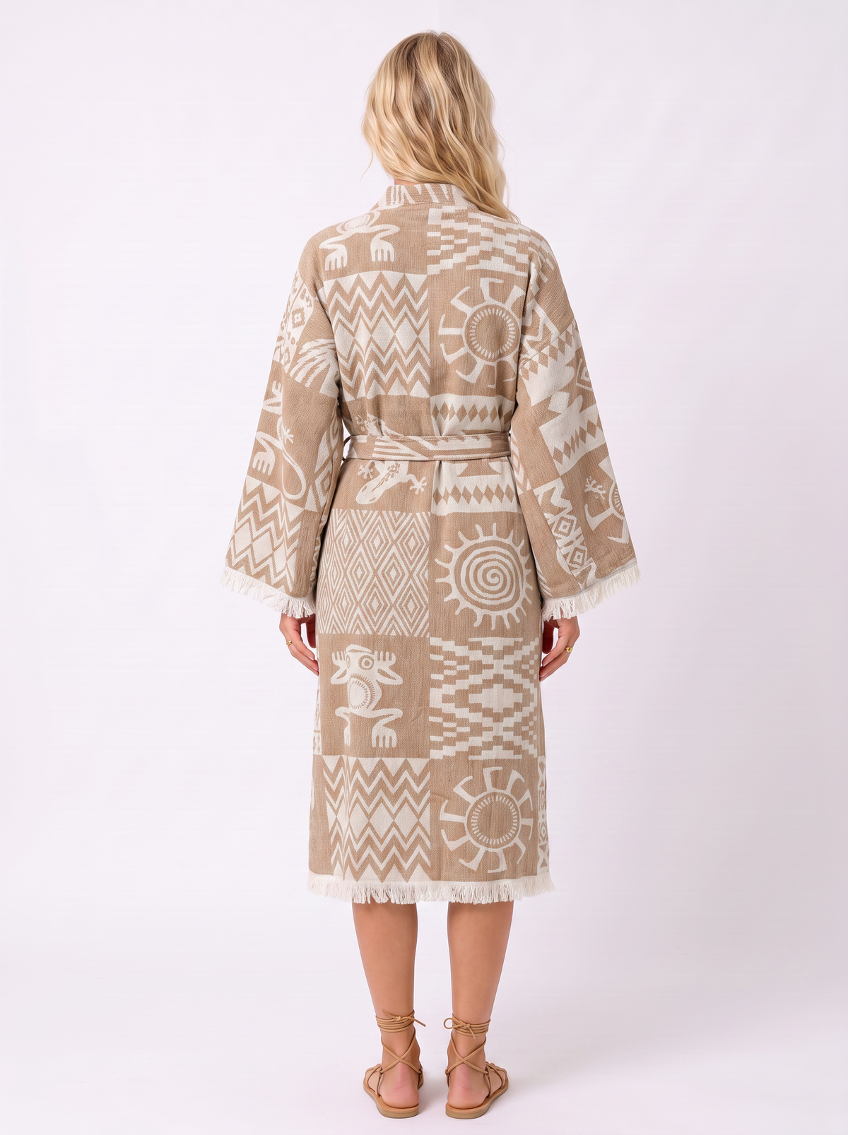 Fiora Premium Turkish Cotton Bath Robe - Beige