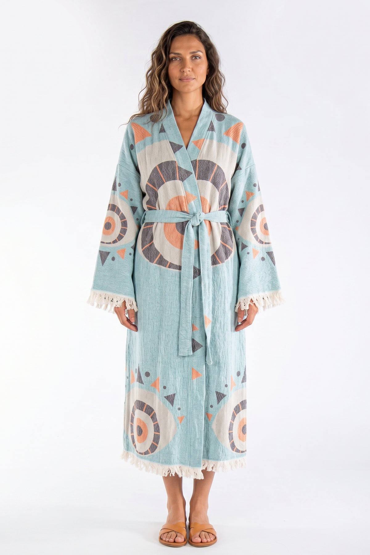 Saphira Handwoven Jacquard Beach Cover-Up Robe