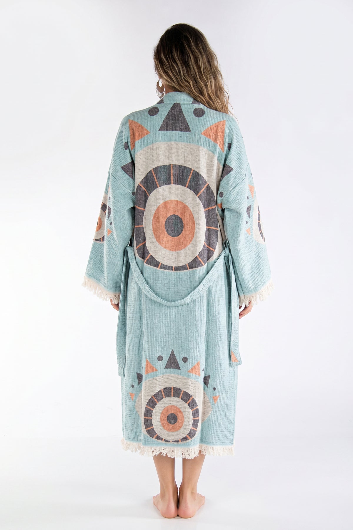 Saphira Handwoven Jacquard Beach Cover-Up Robe