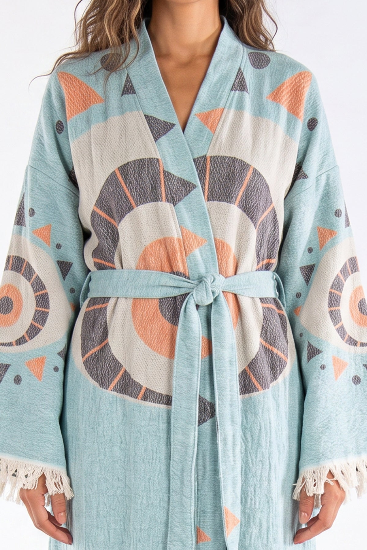 Saphira Handwoven Jacquard Beach Cover-Up Robe