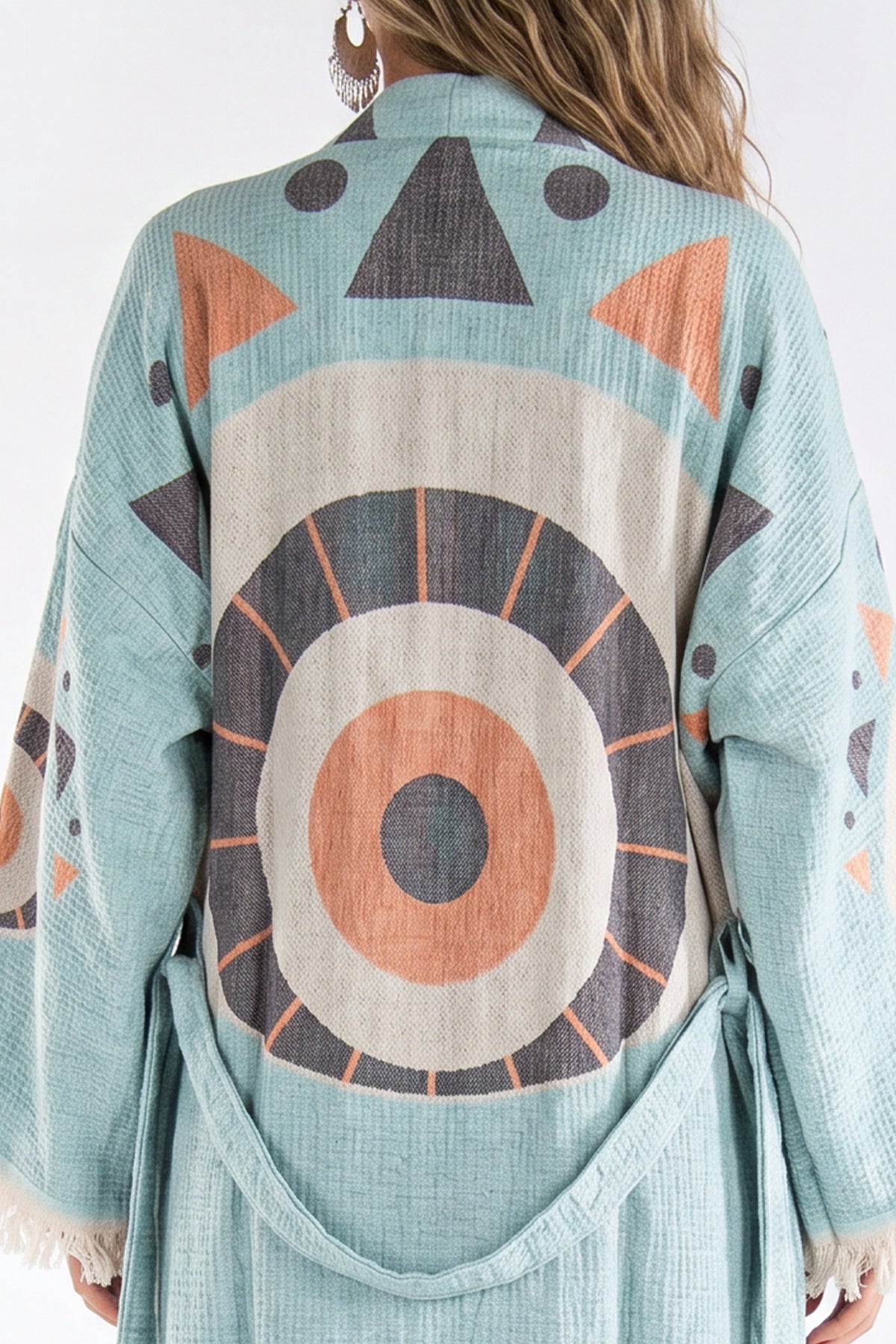 Saphira Handwoven Jacquard Beach Cover-Up Robe