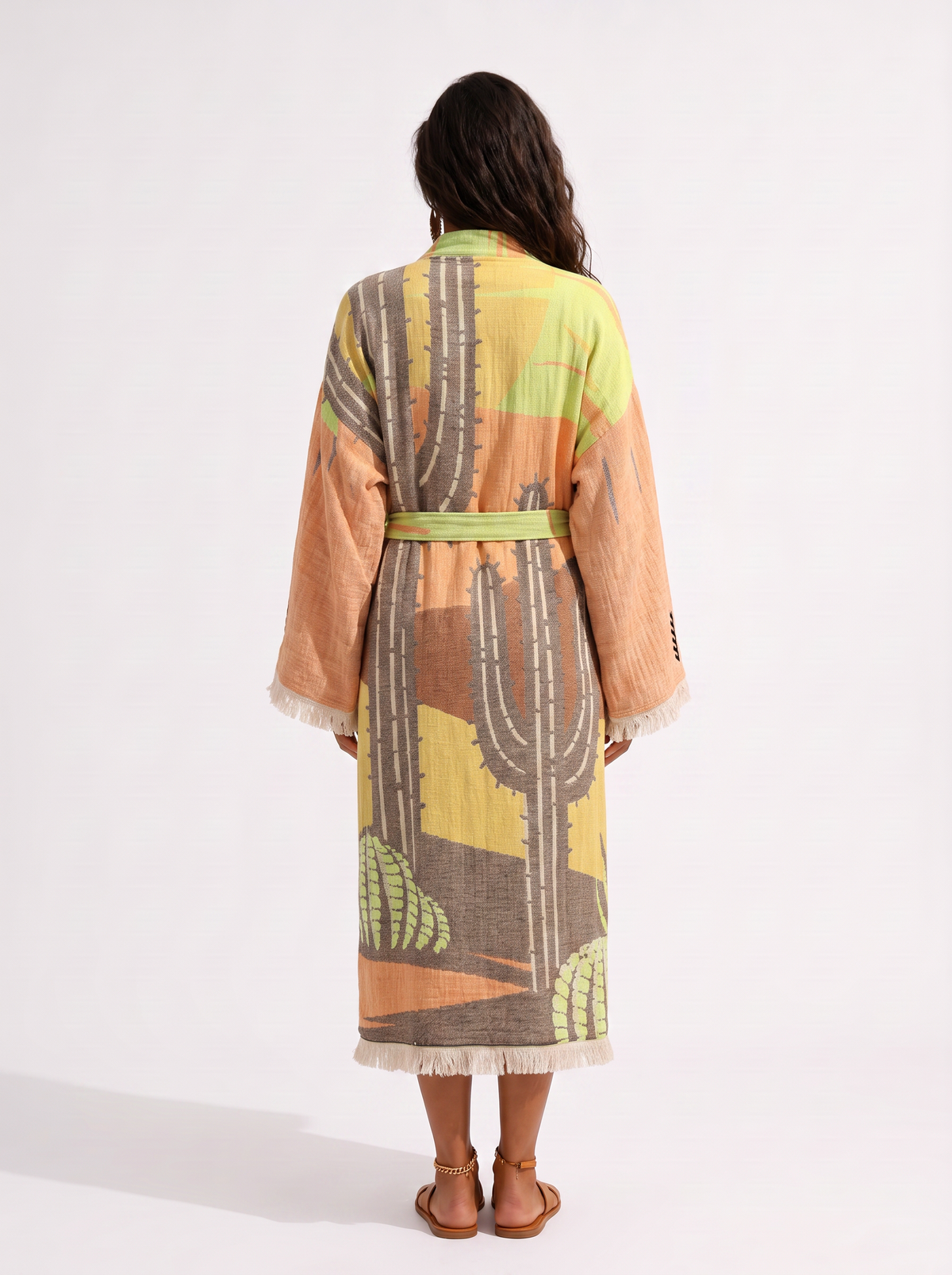 Doria Cactus Handwoven Jacquard Festival Robe