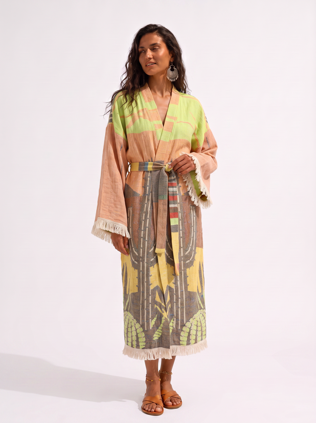 Doria Cactus Handwoven Jacquard Festival Robe