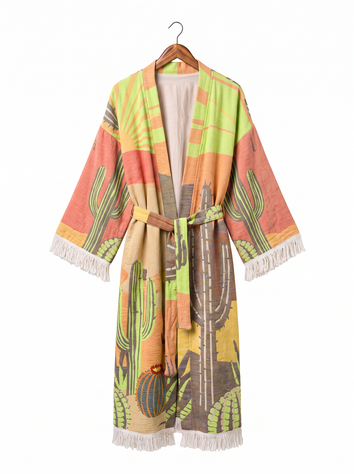 Doria Cactus Handwoven Jacquard Festival Robe
