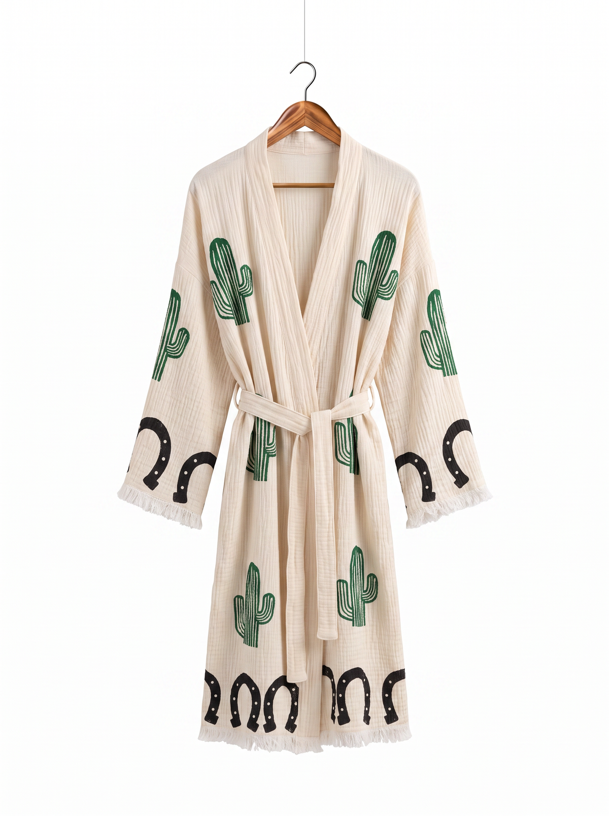 Sierra Cowgirl Printed Fringed  Festival Robe