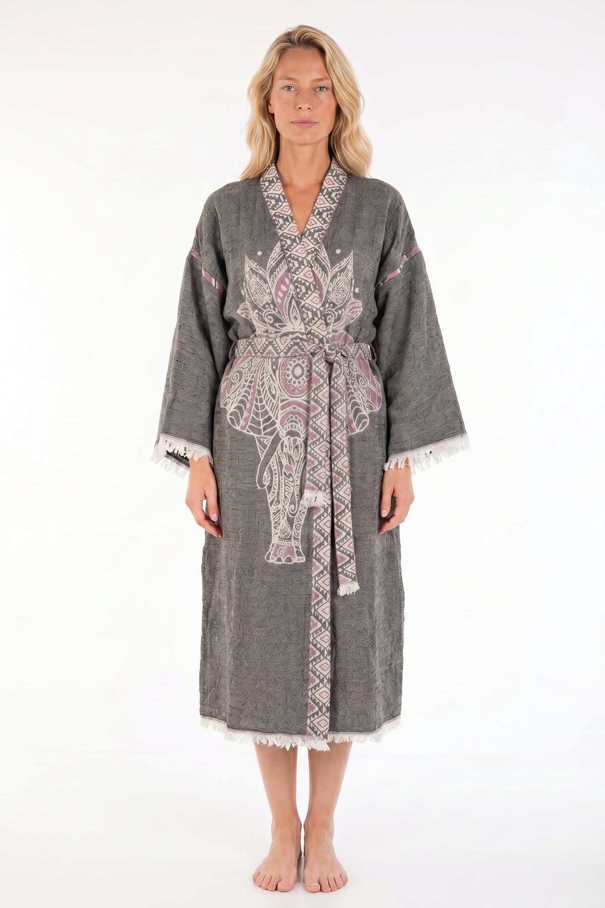 Astrid Handwoven Jacquard Beach Cover-Up Robe