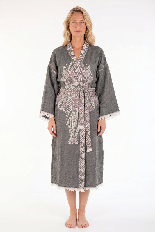 Astrid Handwoven Jacquard Beach Cover-Up Robe