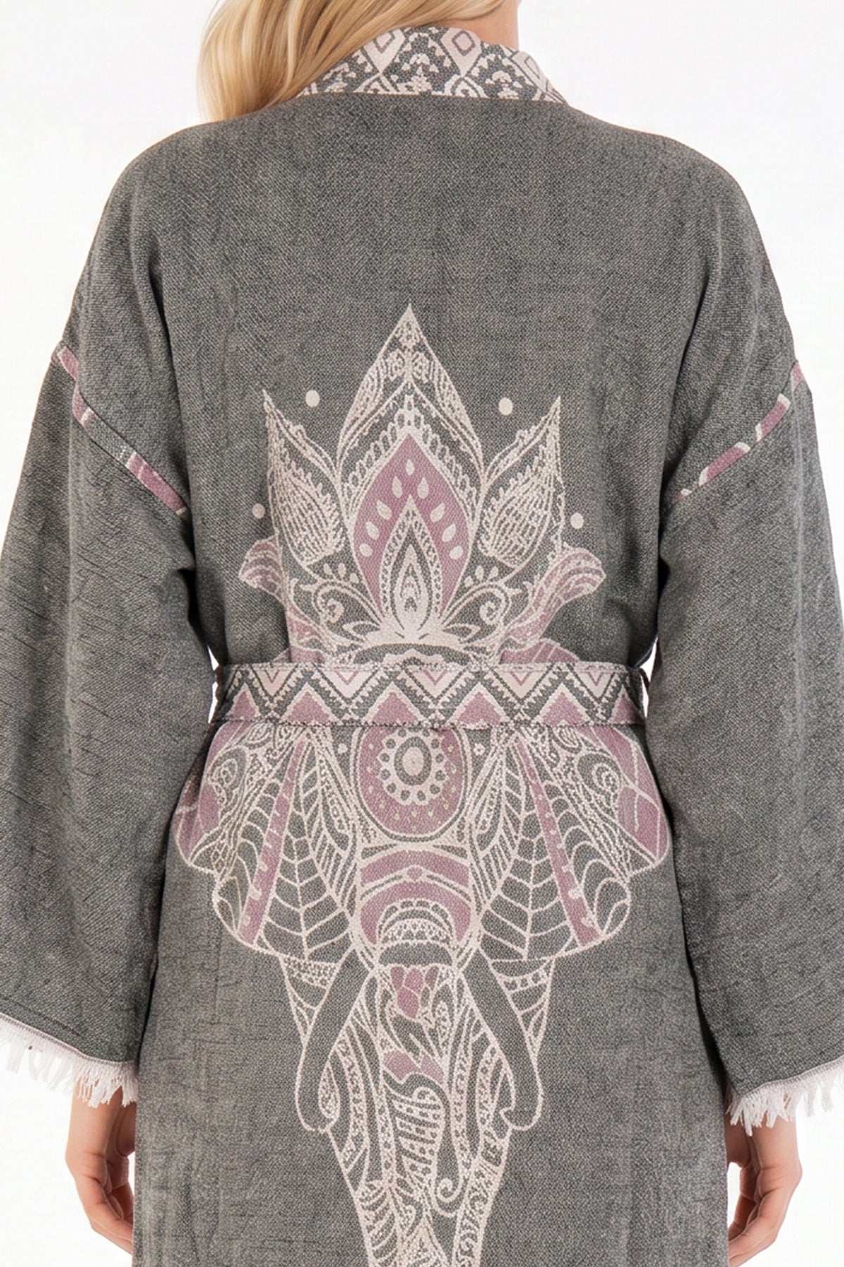 Astrid Handwoven Jacquard Beach Cover-Up Robe