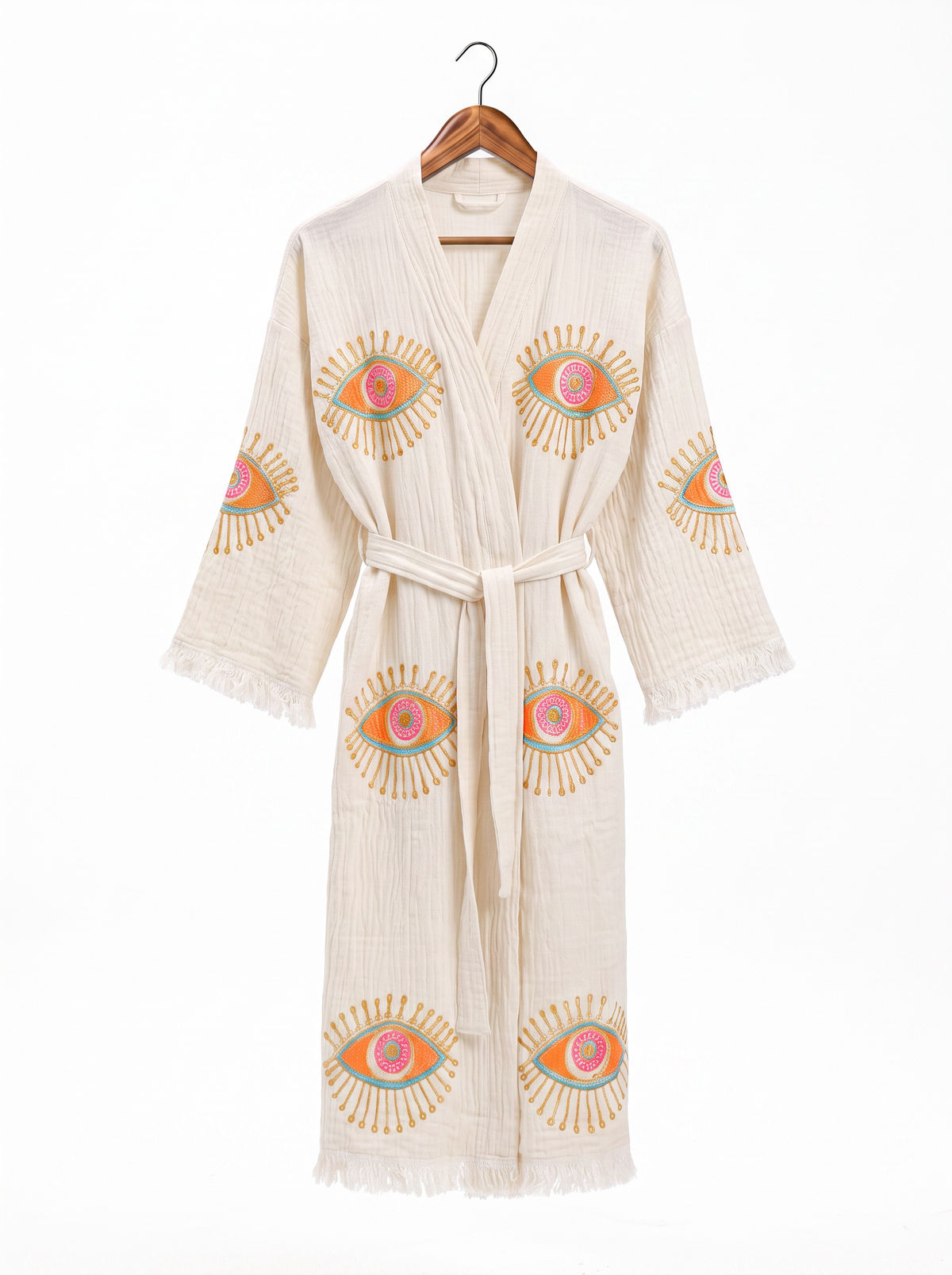 Aria Handmade Muslin Beach Cover-Up Robe – Off White