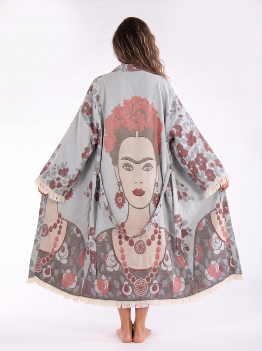 Paloma Handwoven Jacquard Printed Fringed Festival Robe