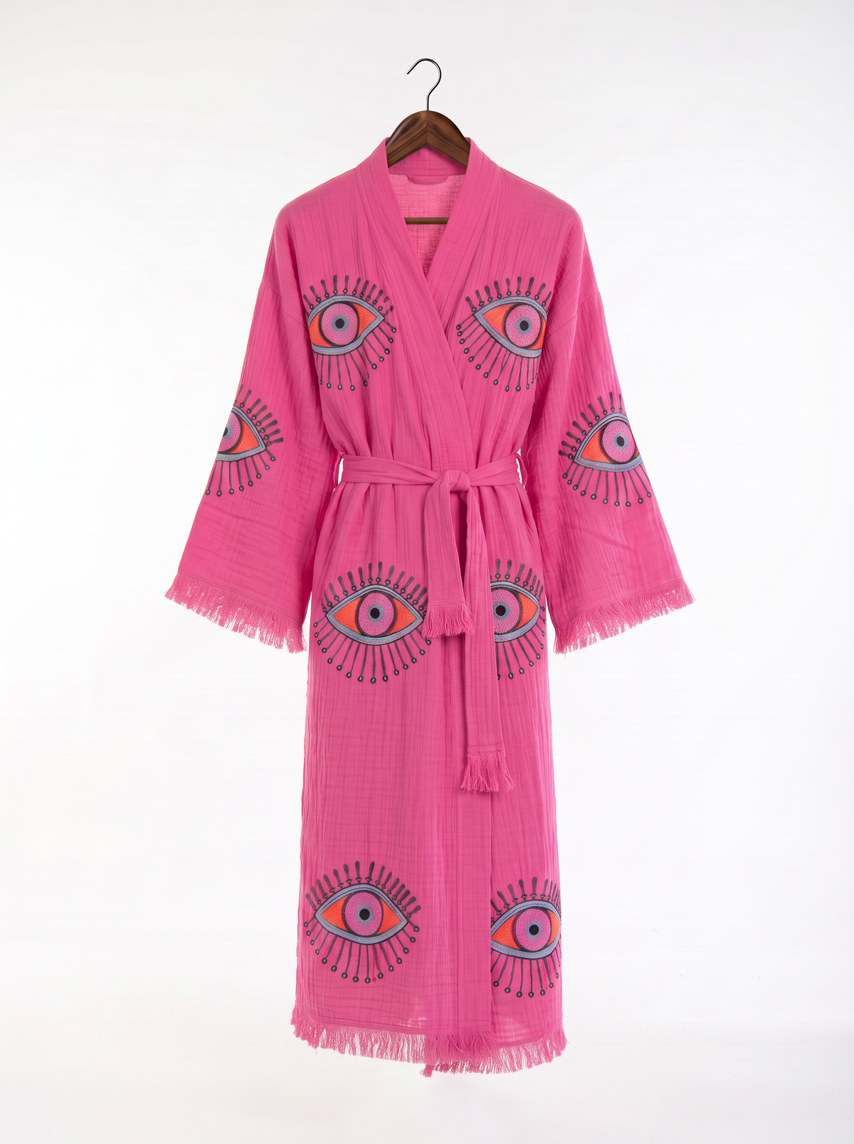 Aria Handmade Muslin Beach Cover-Up Robe – Fuchsia