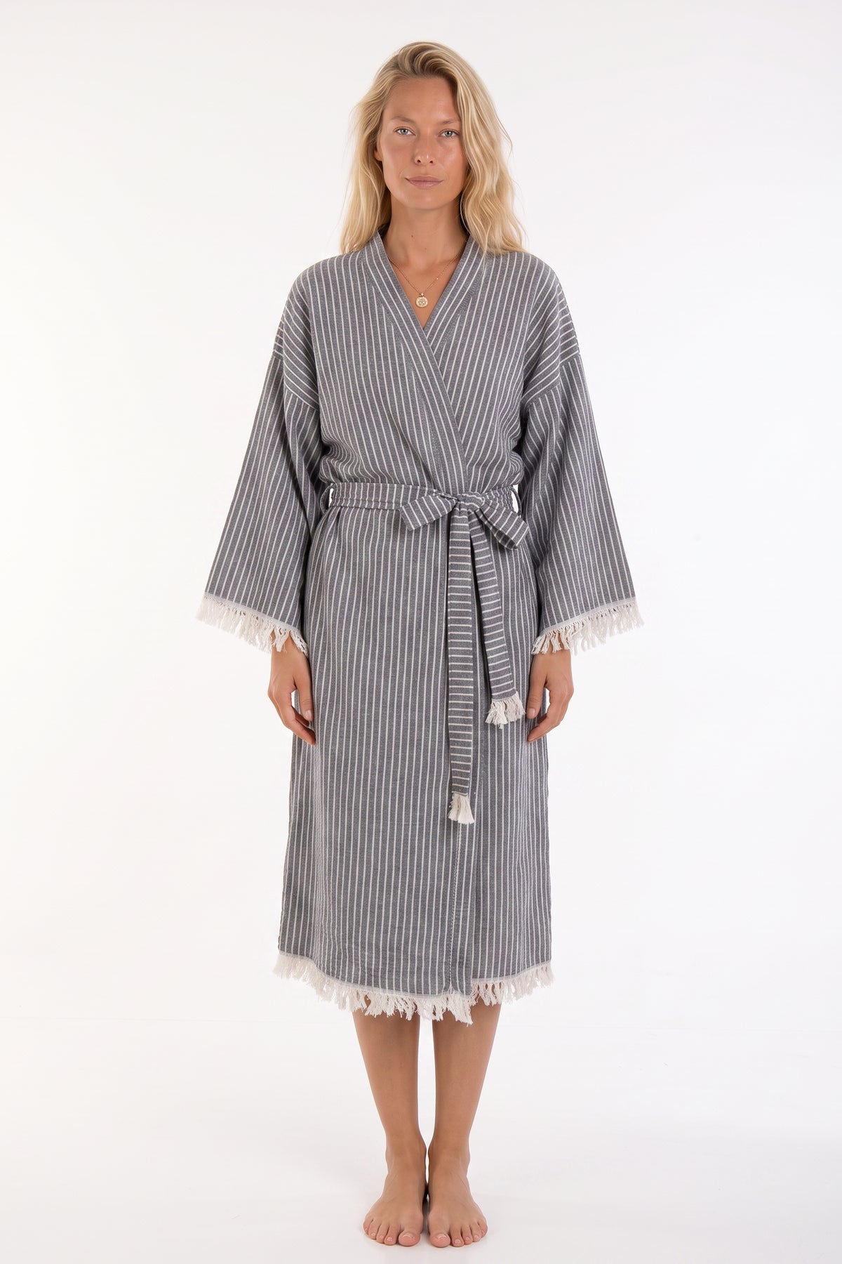 Naia Premium Turkish Cotton Bath Robe - Gray