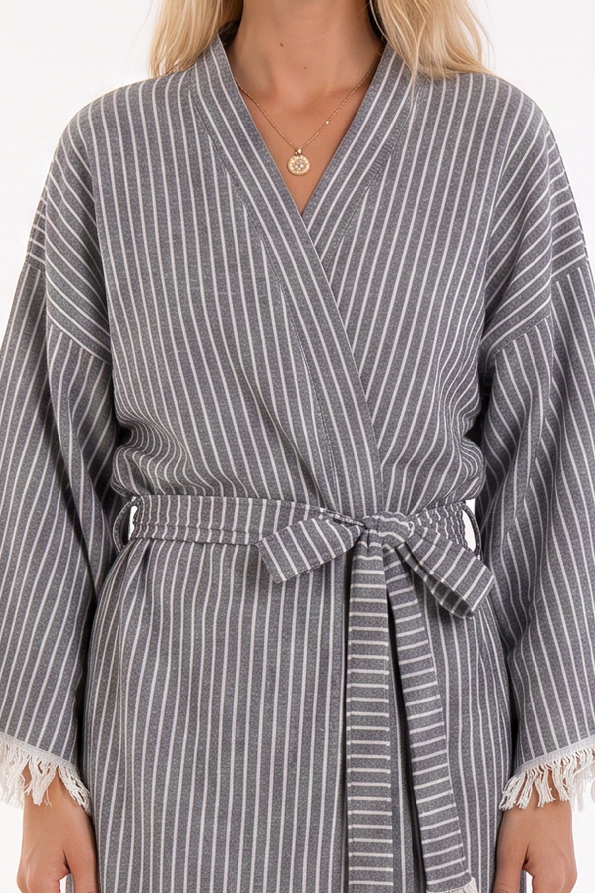 Naia Premium Turkish Cotton Bath Robe - Gray