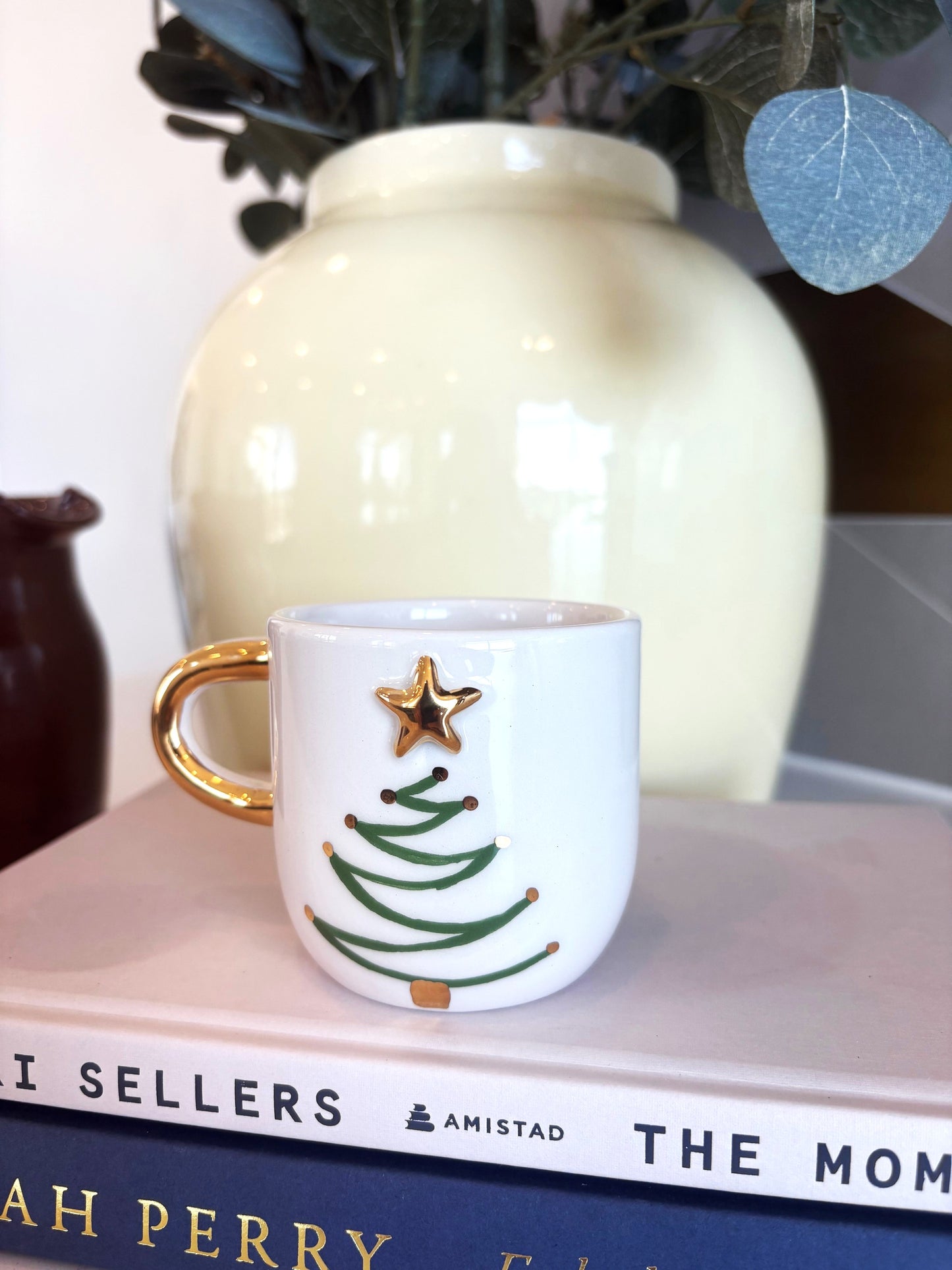 Holiday Tree 24K Gold Handmade Ceramic Coffee & Tea Mug