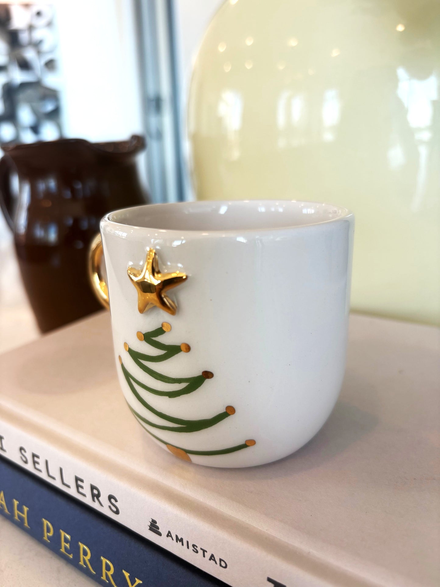 Holiday Tree 24K Gold Handmade Ceramic Coffee & Tea Mug
