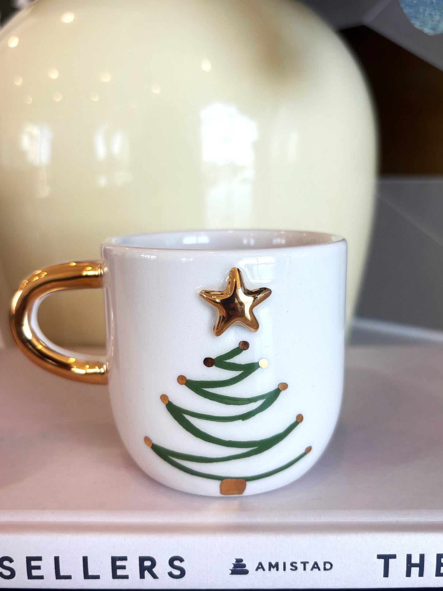 Holiday Tree 24K Gold Handmade Ceramic Coffee & Tea Mug