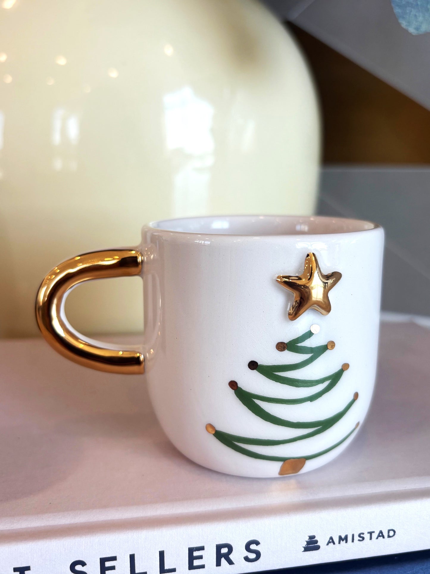 Holiday Tree 24K Gold Handmade Ceramic Coffee & Tea Mug