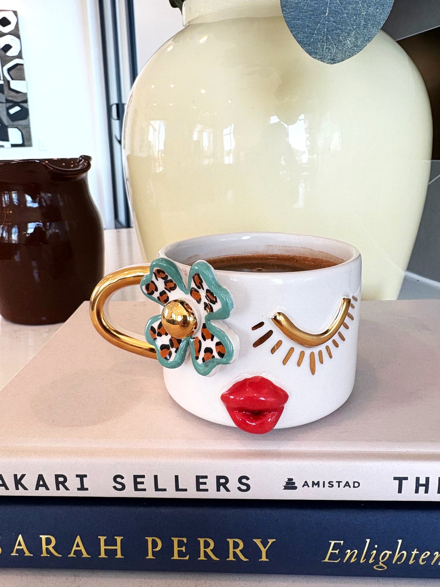 Leo Girl 24K Gold Handmade Ceramic Coffee & Tea Cup