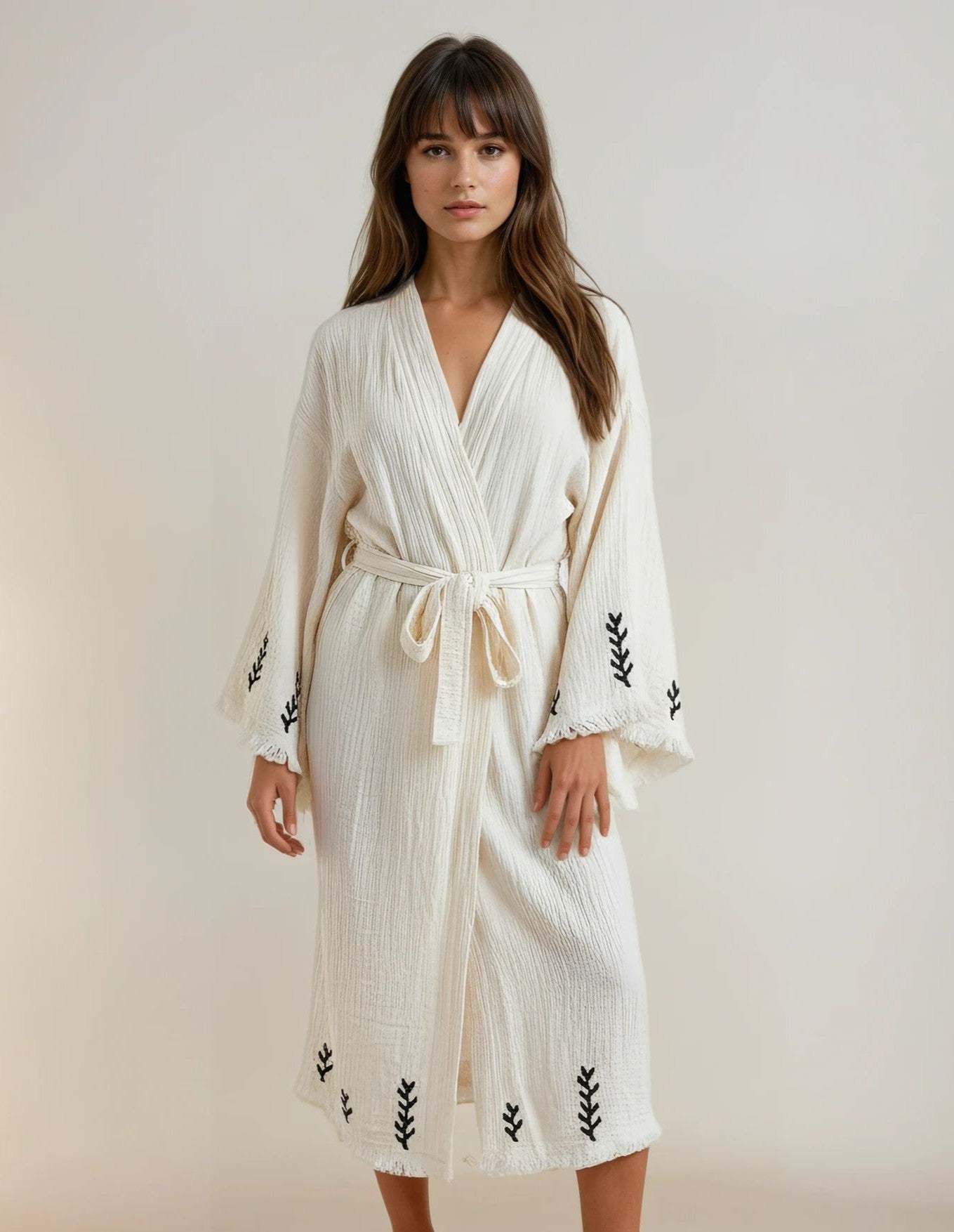 Sol Natural Sun and Eagle Handmade Cotton Kimono Robe