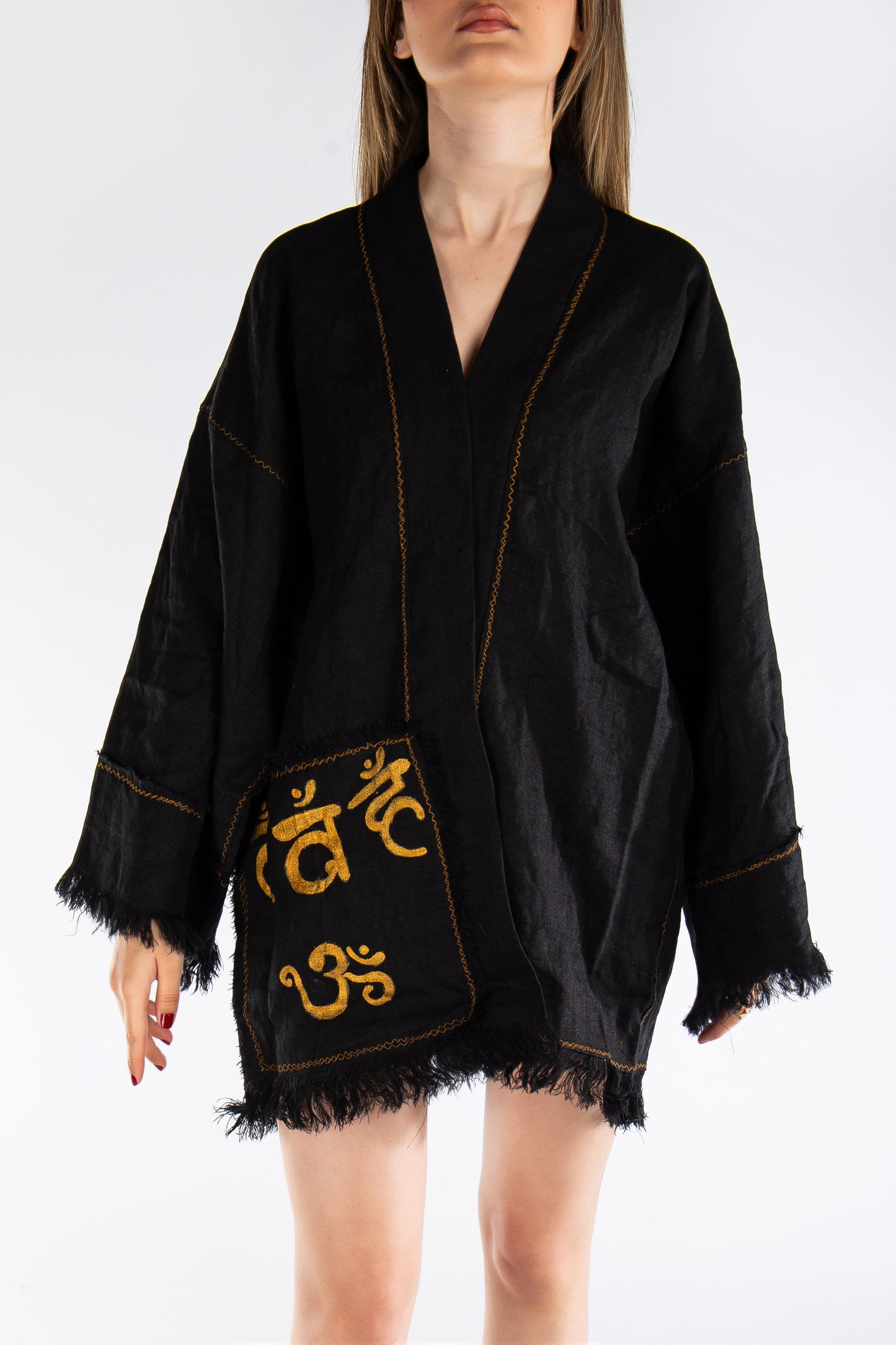 Eos Linen Black Chakra Short Jacket