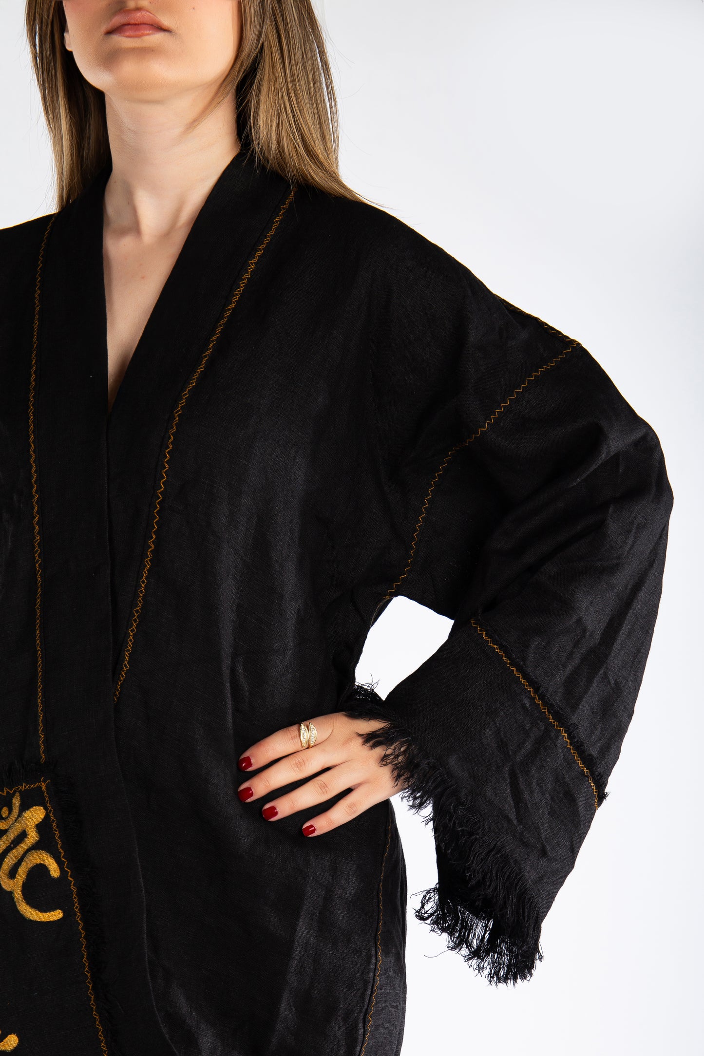 Eos Linen Black Chakra Short Jacket