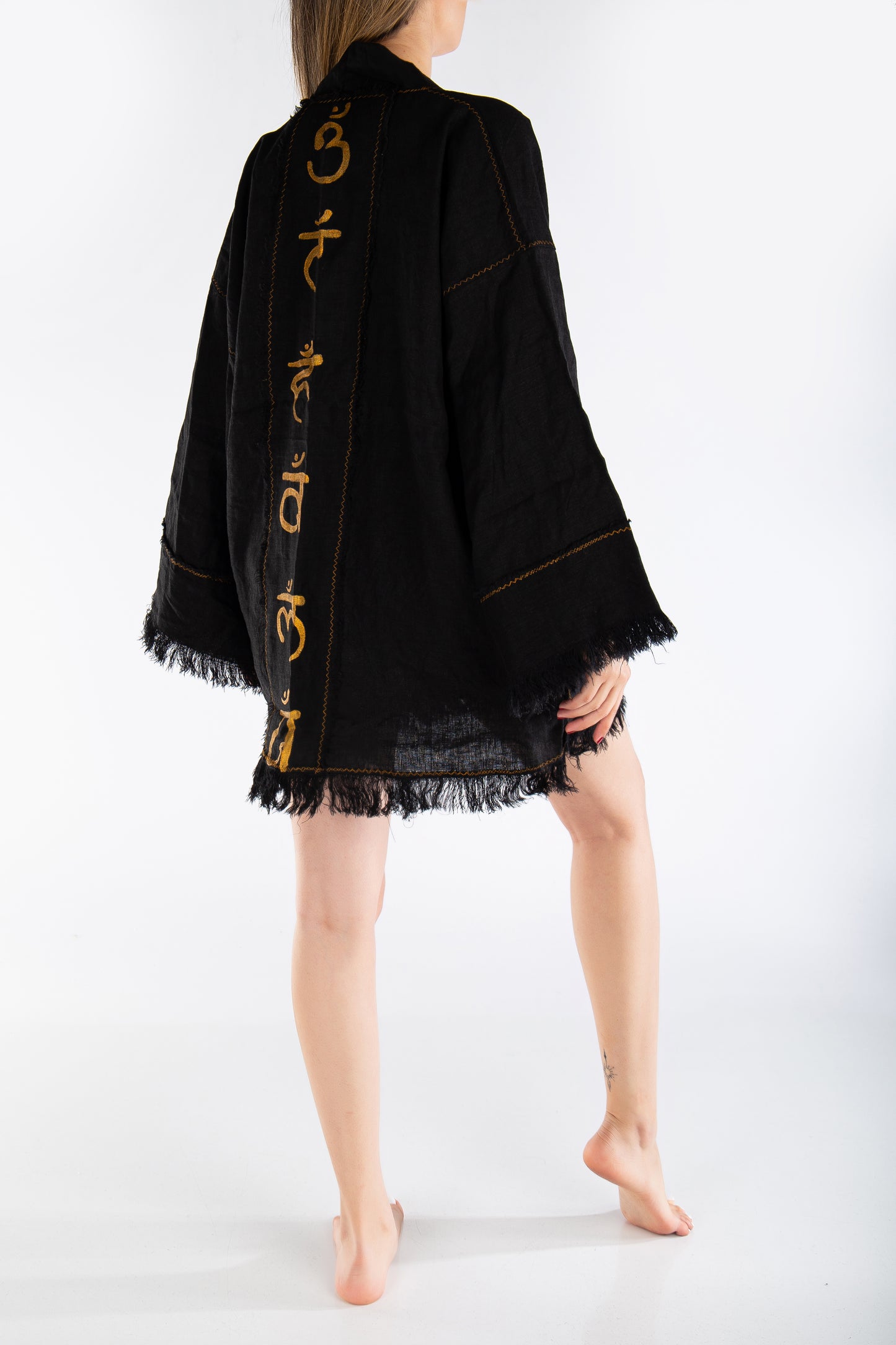 Eos Linen Black Chakra Short Jacket