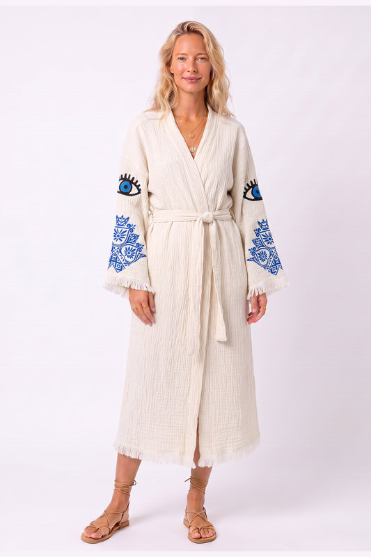 Iris Handmade Muslin Beach Cover-Up Robe