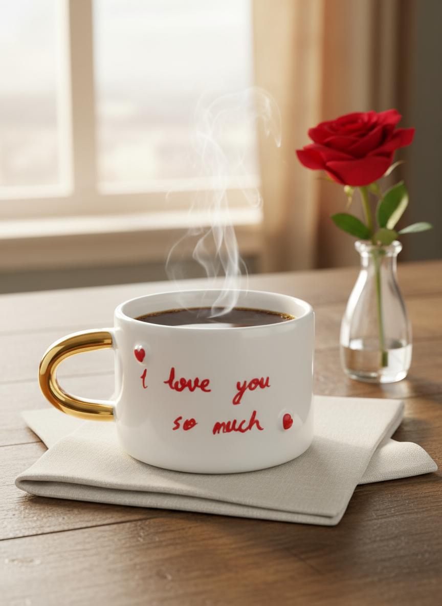Austin “Love You So Much” 24K Gold Handmade Ceramic Coffee & Tea Mug