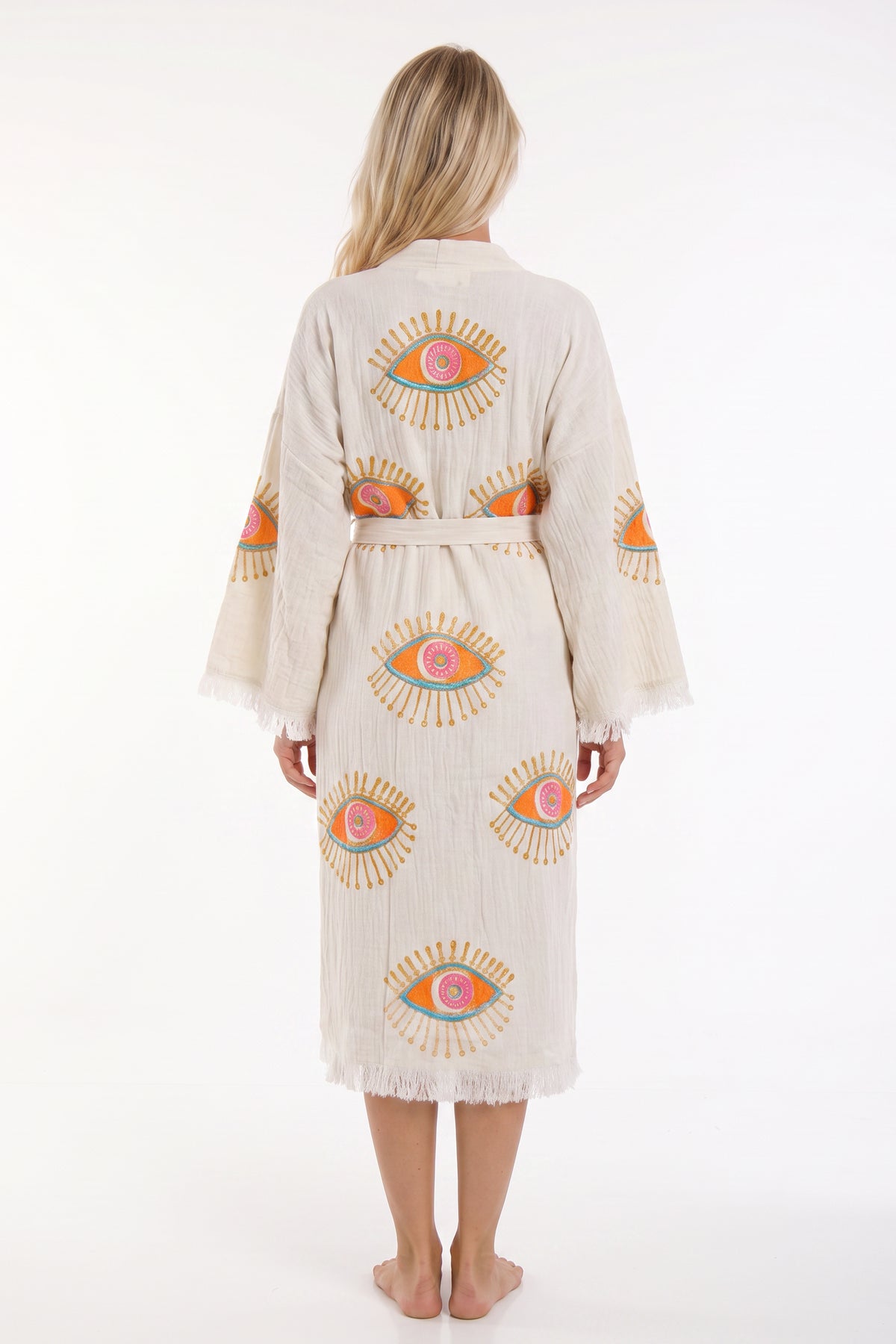 Aria Handmade Muslin Beach Cover-Up Robe – Off White