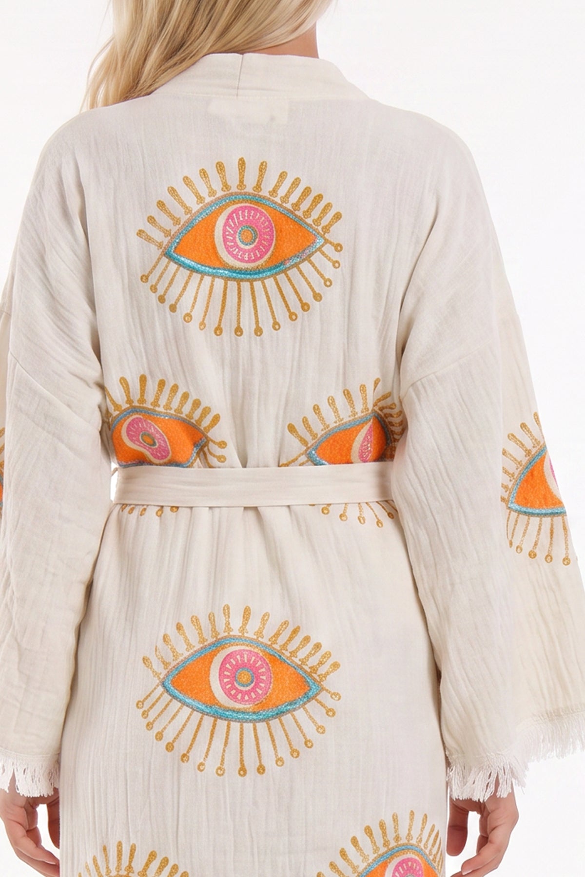 Aria Handmade Muslin Beach Cover-Up Robe – Off White