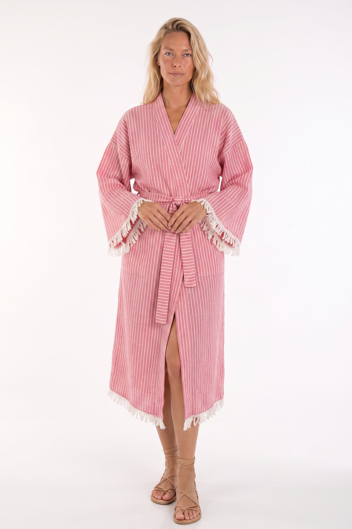 Naia Premium Turkish Cotton Bath Robe - Pink