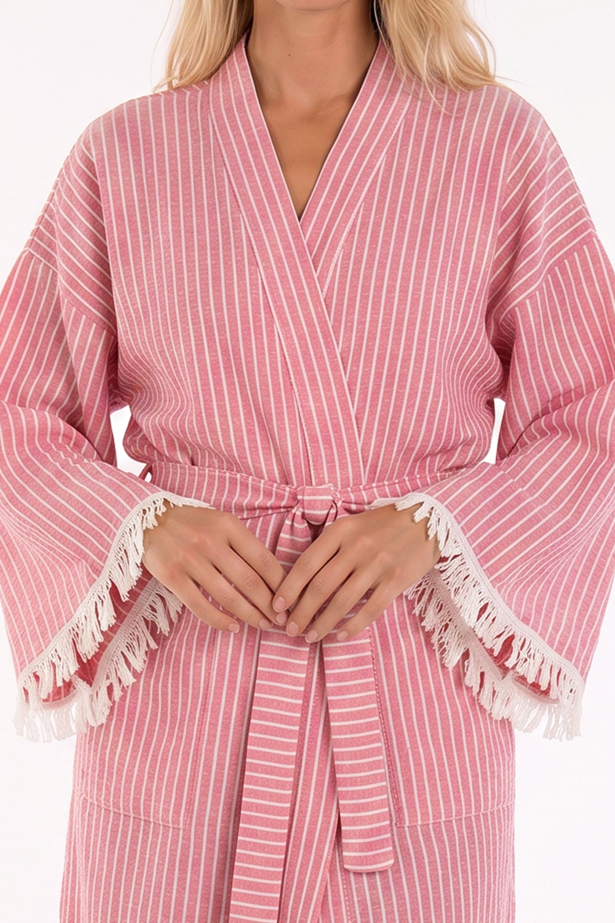 Naia Premium Turkish Cotton Bath Robe - Pink