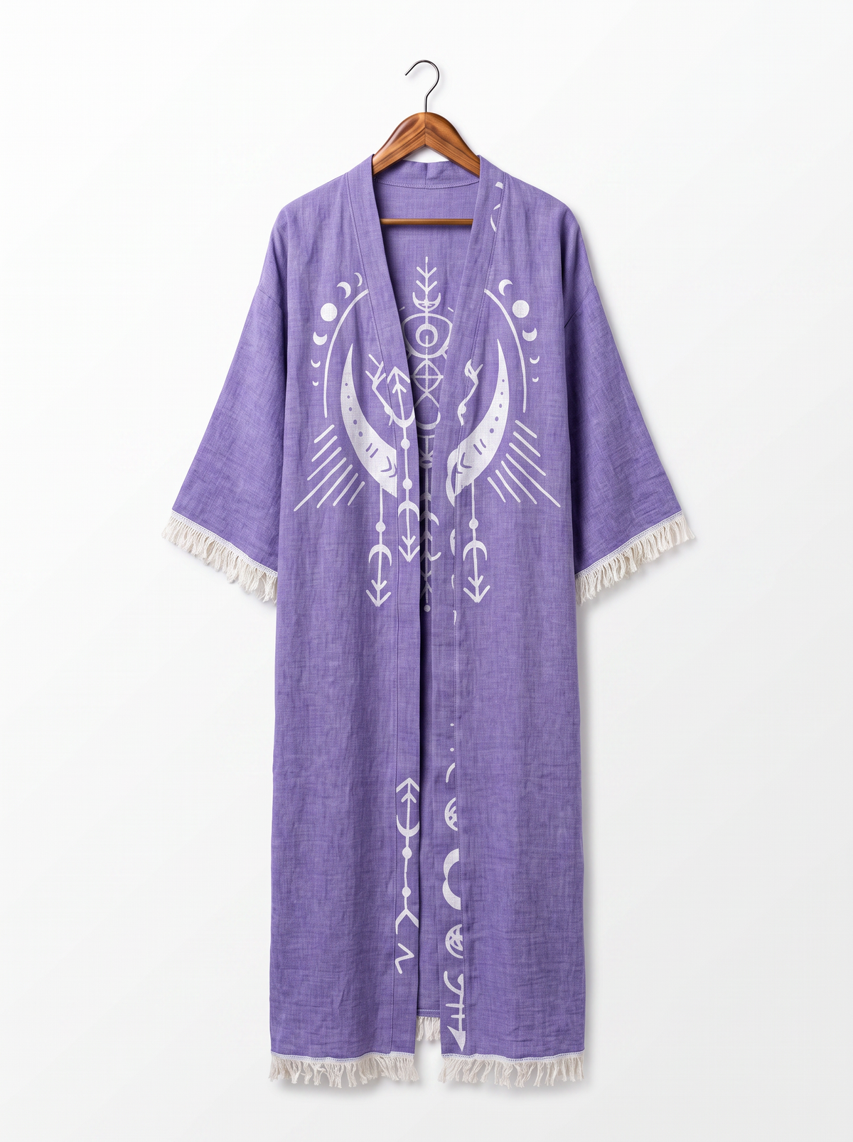 Luna Handwoven Jacquard Beach Cover-Up Robe - Purple